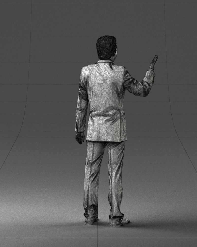 Curly man in suit 0475 3D model_23