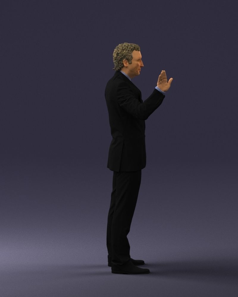 Curly man in suit 0475 3D model_27