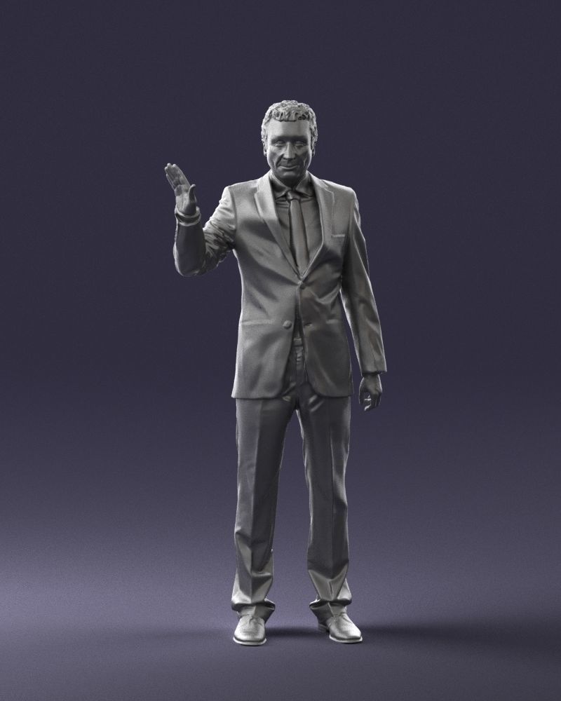 Curly man in suit 0475 3D model_1