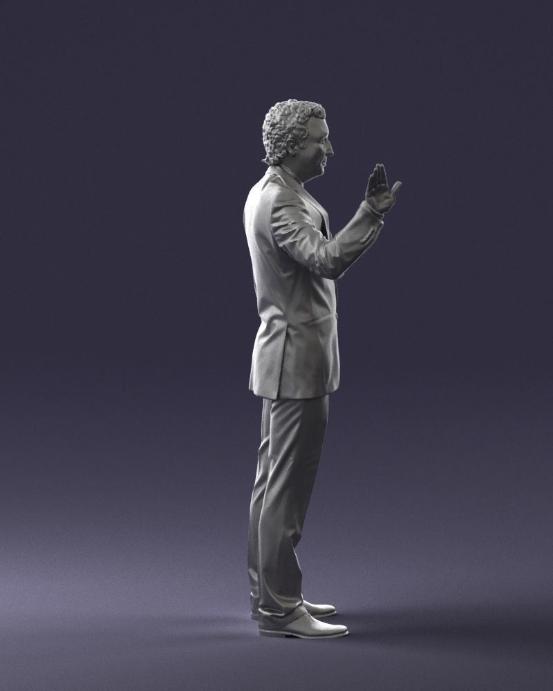 Curly man in suit 0475 3D model_28