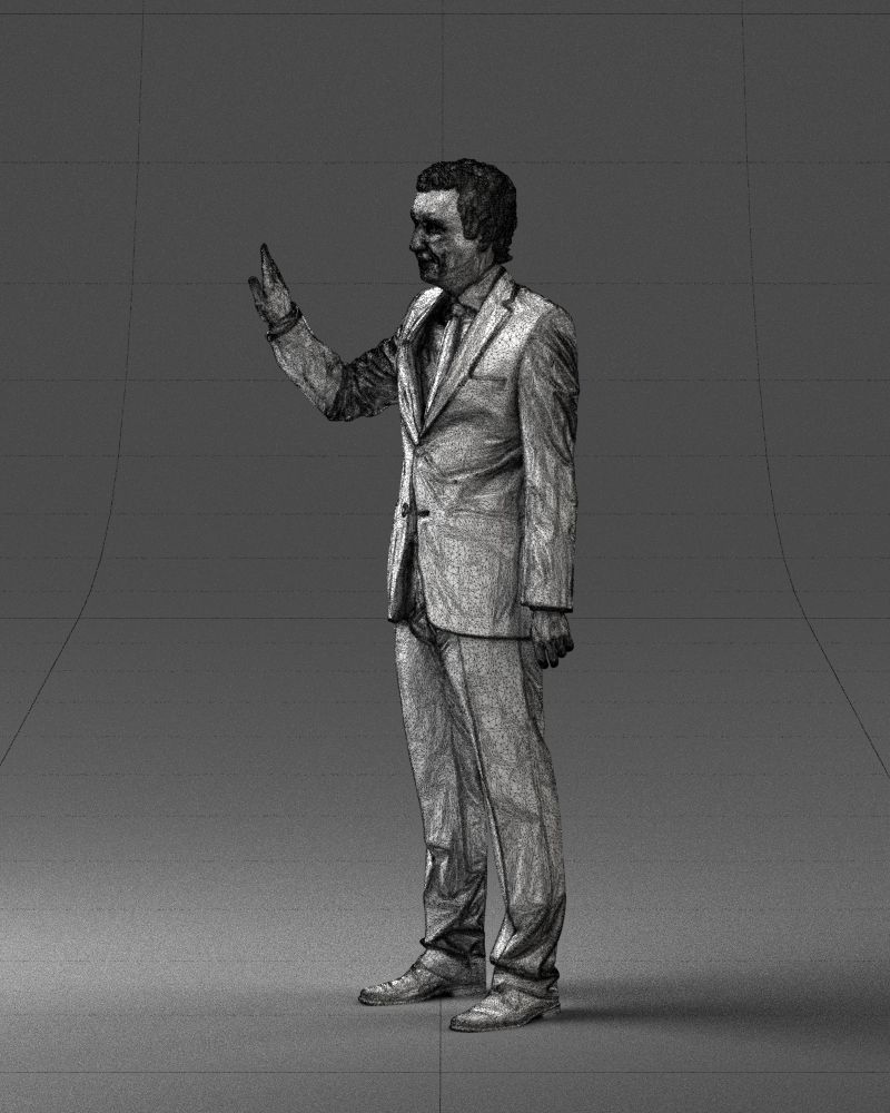 Curly man in suit 0475 3D model_8