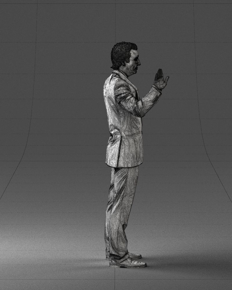 Curly man in suit 0475 3D model_29
