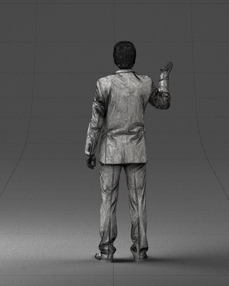 Curly man in suit 0475 3D model_20