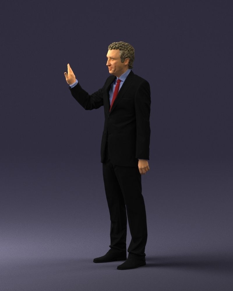 Curly man in suit 0475 3D model_6