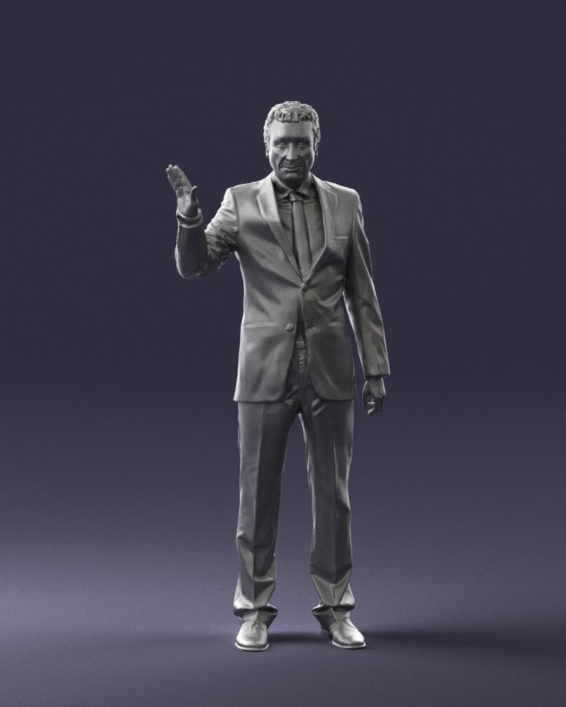 Curly man in suit 0475 3D model_37