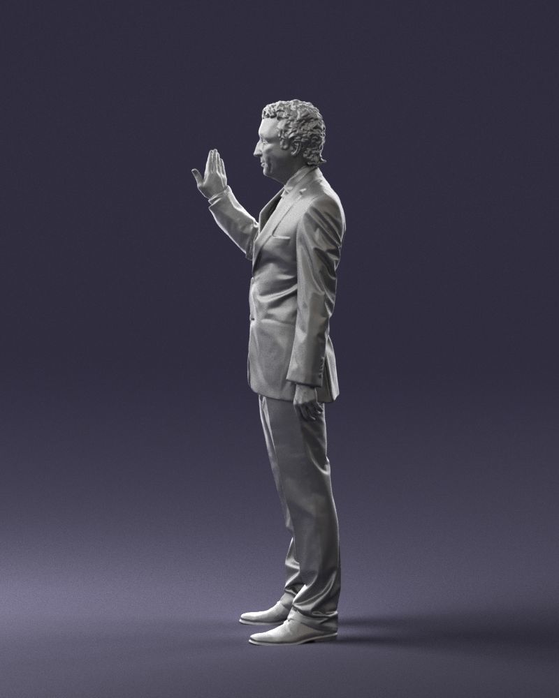 Curly man in suit 0475 3D model_10