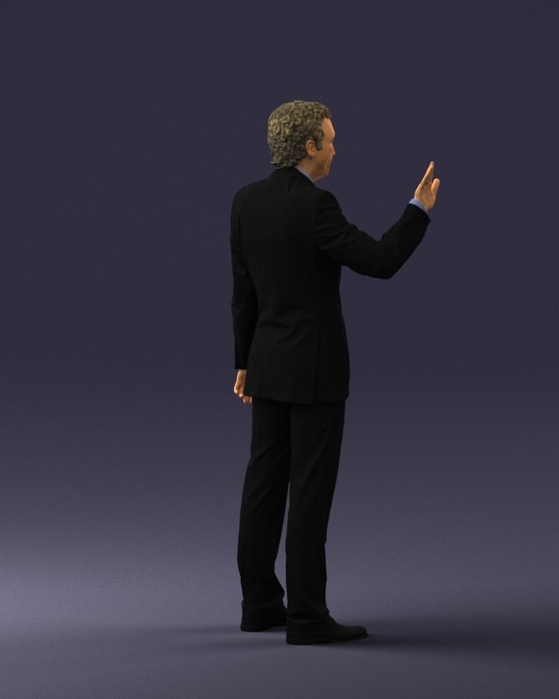 Curly man in suit 0475 3D model_24