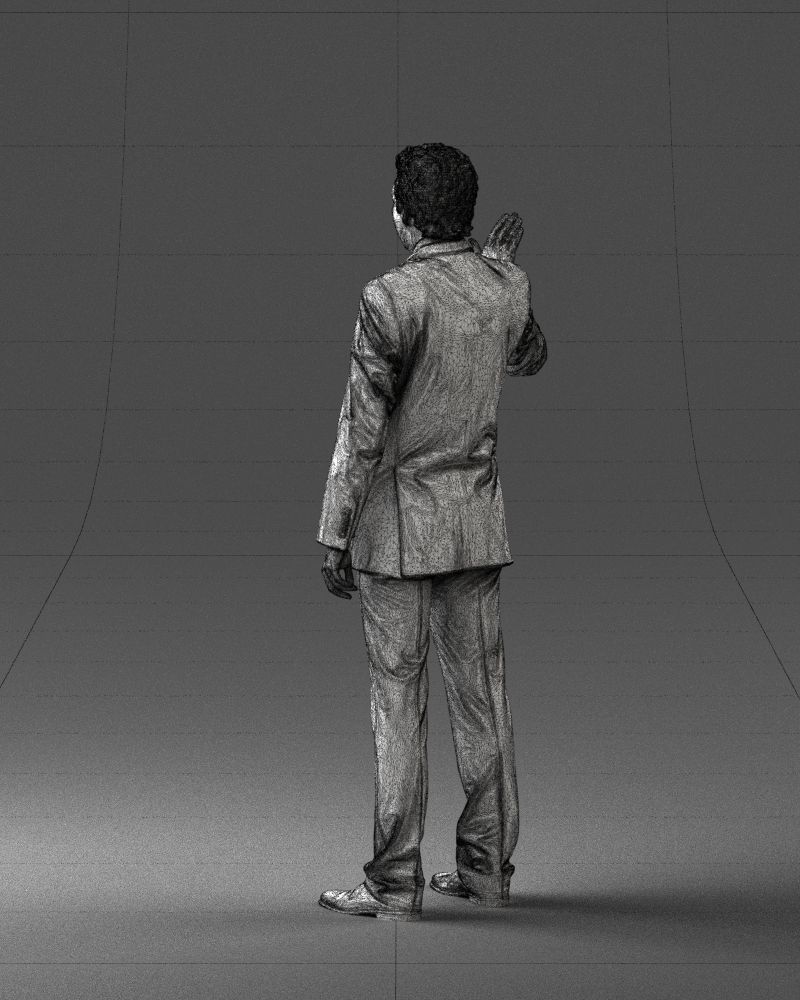 Curly man in suit 0475 3D model_17