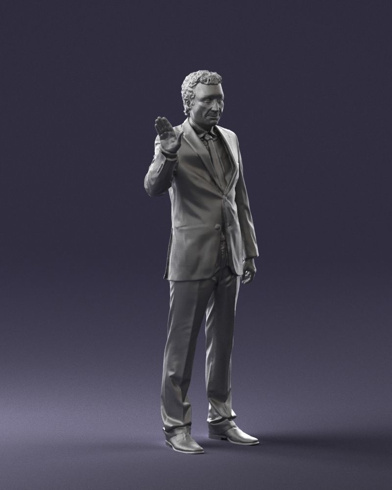 Curly man in suit 0475 3D model_34