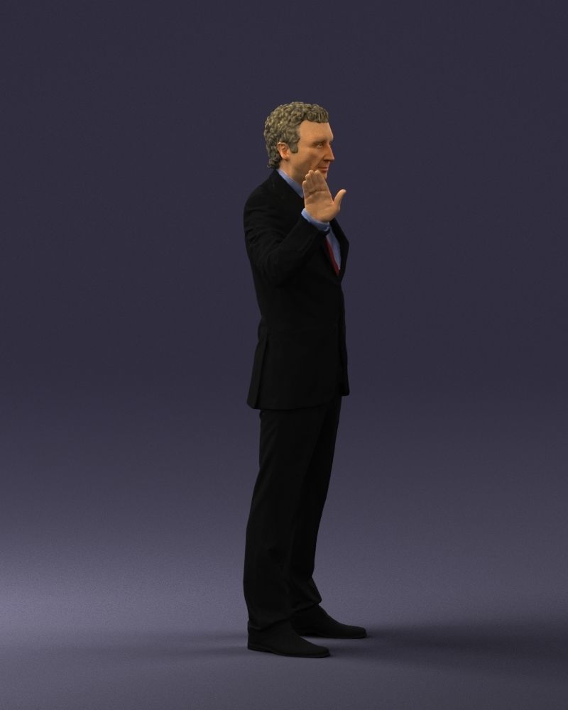 Curly man in suit 0475 3D model_30