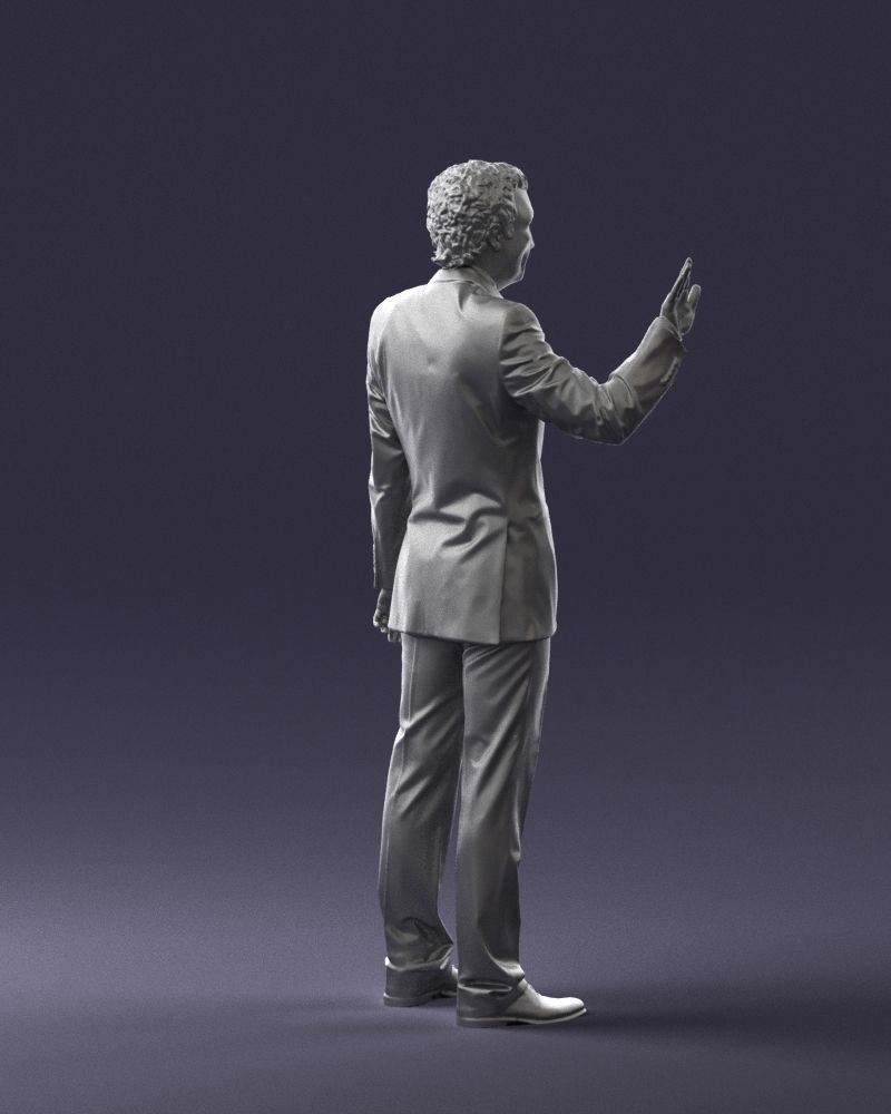 Curly man in suit 0475 3D model_25
