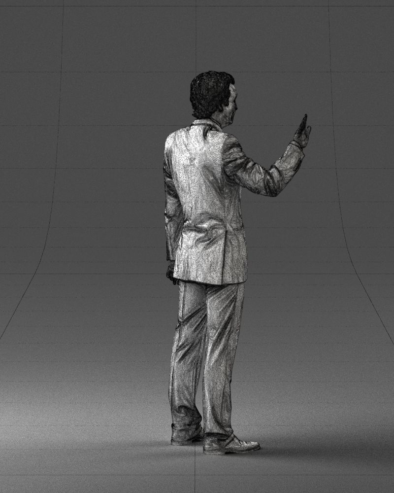 Curly man in suit 0475 3D model_26