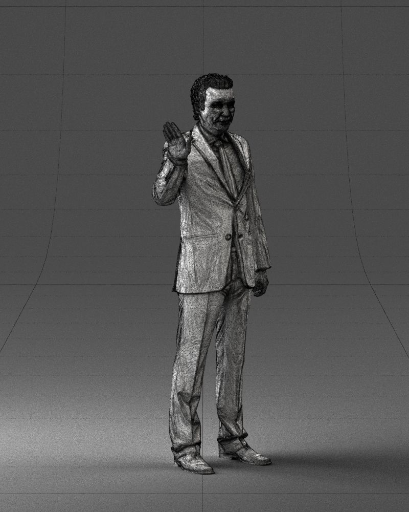 Curly man in suit 0475 3D model_35