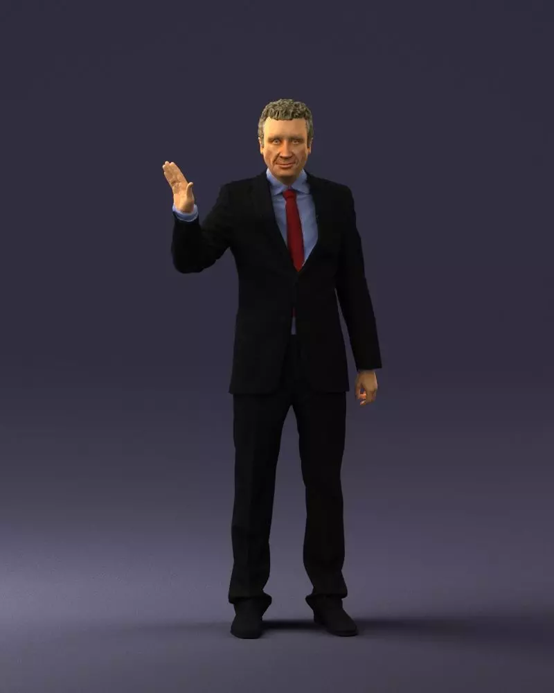 Curly man in suit 0475 3D model_0