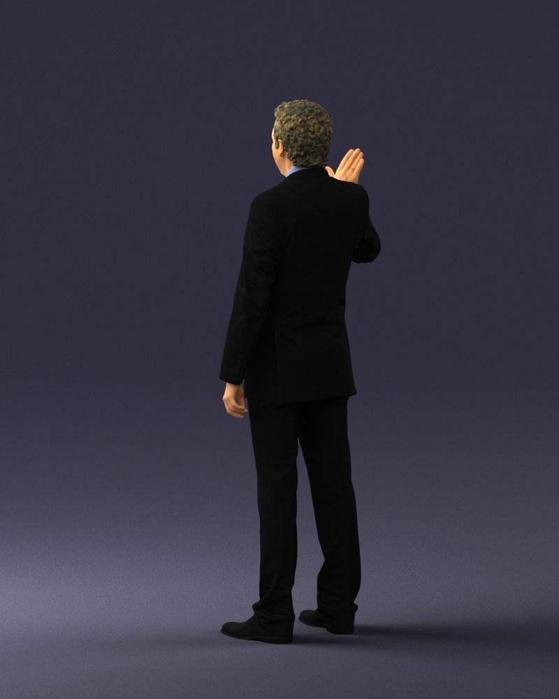 Curly man in suit 0475 3D model_15