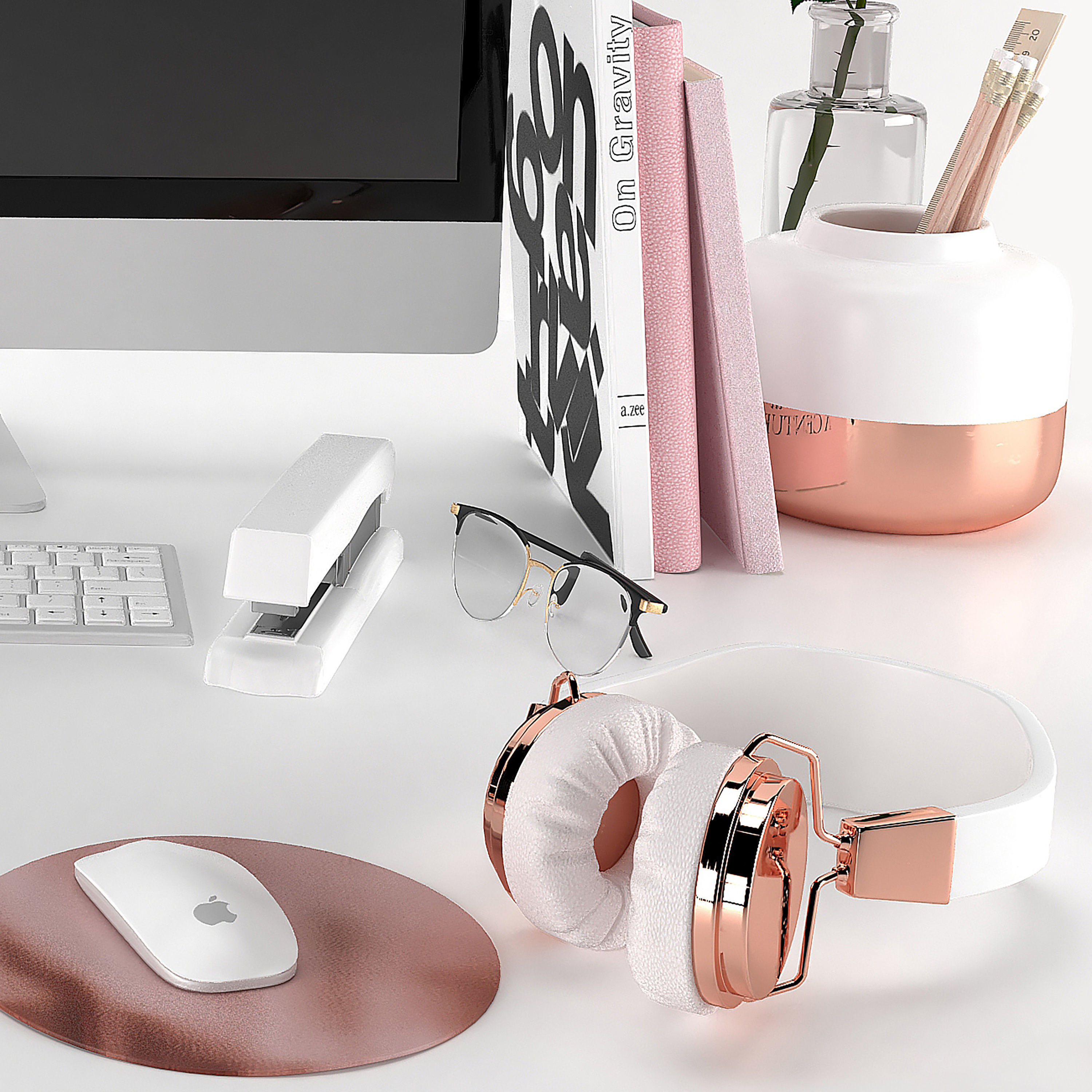 workplace decorative set - home office 3D model_3