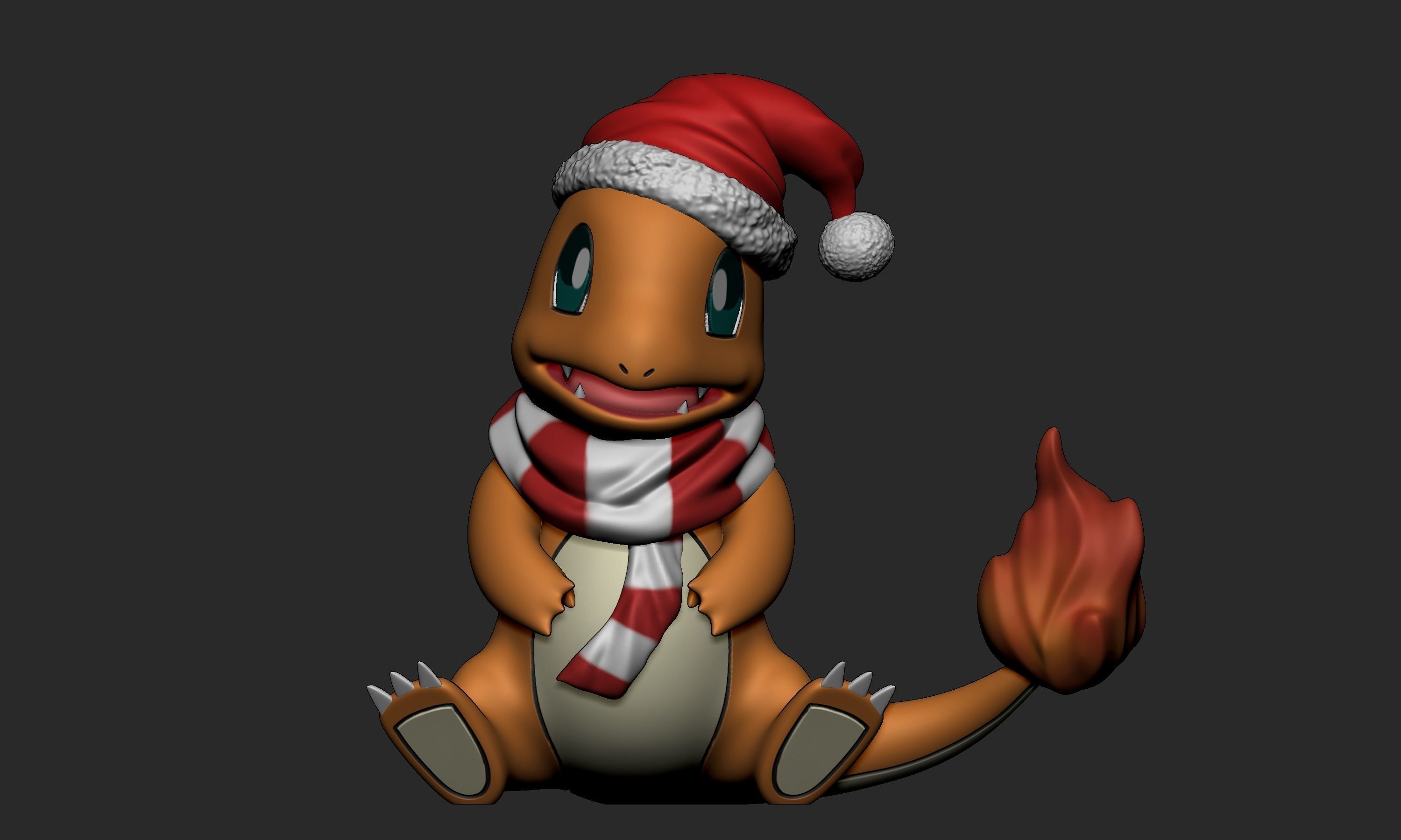 Pokemon - Christmas Charmander 3D print model_1