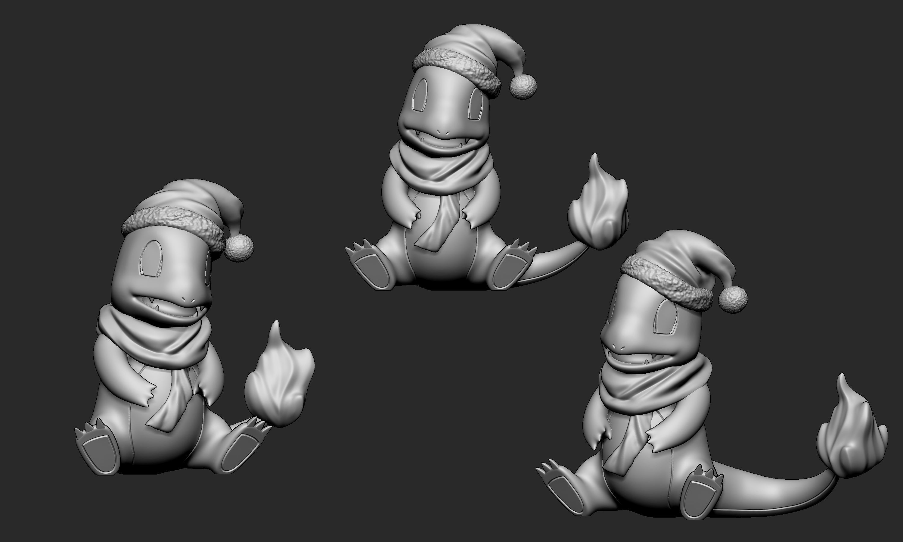 Pokemon - Christmas Charmander 3D print model_5