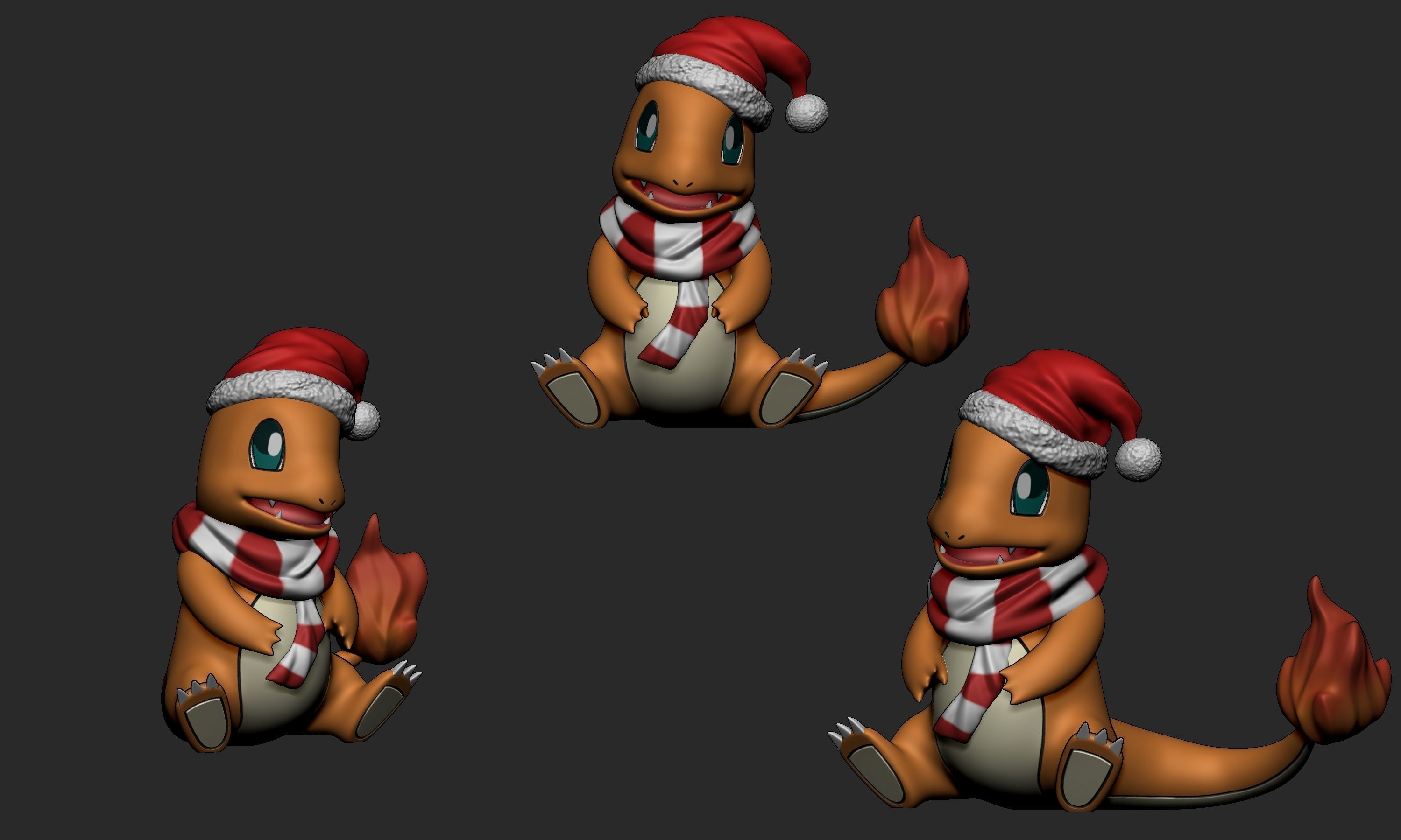 Pokemon - Christmas Charmander 3D print model_2