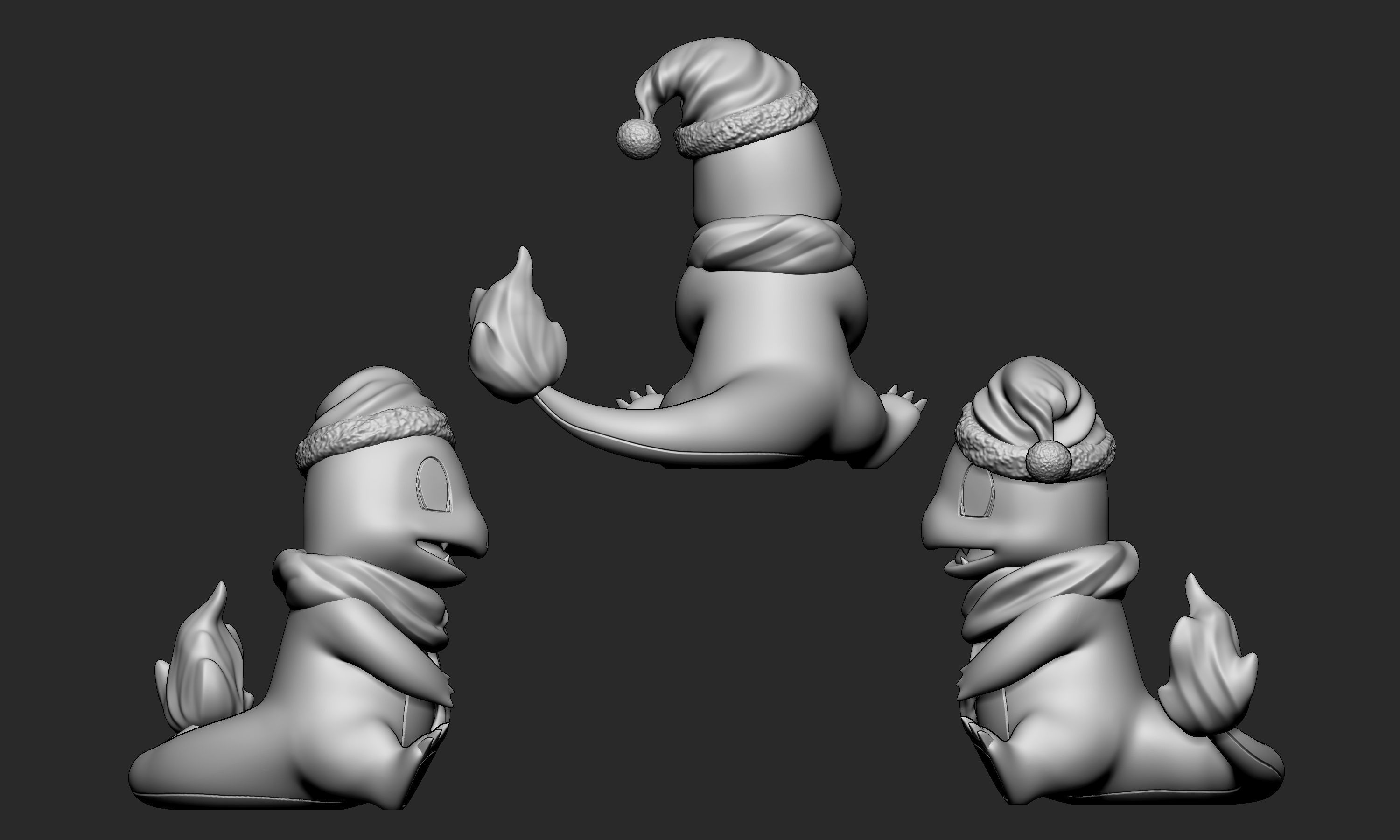 Pokemon - Christmas Charmander 3D print model_6