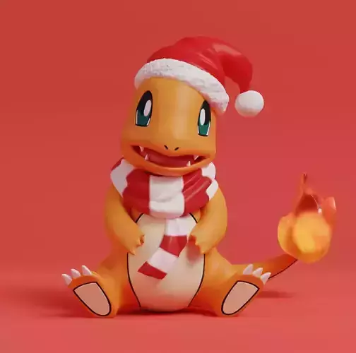 Pokemon - Christmas Charmander 3D print model