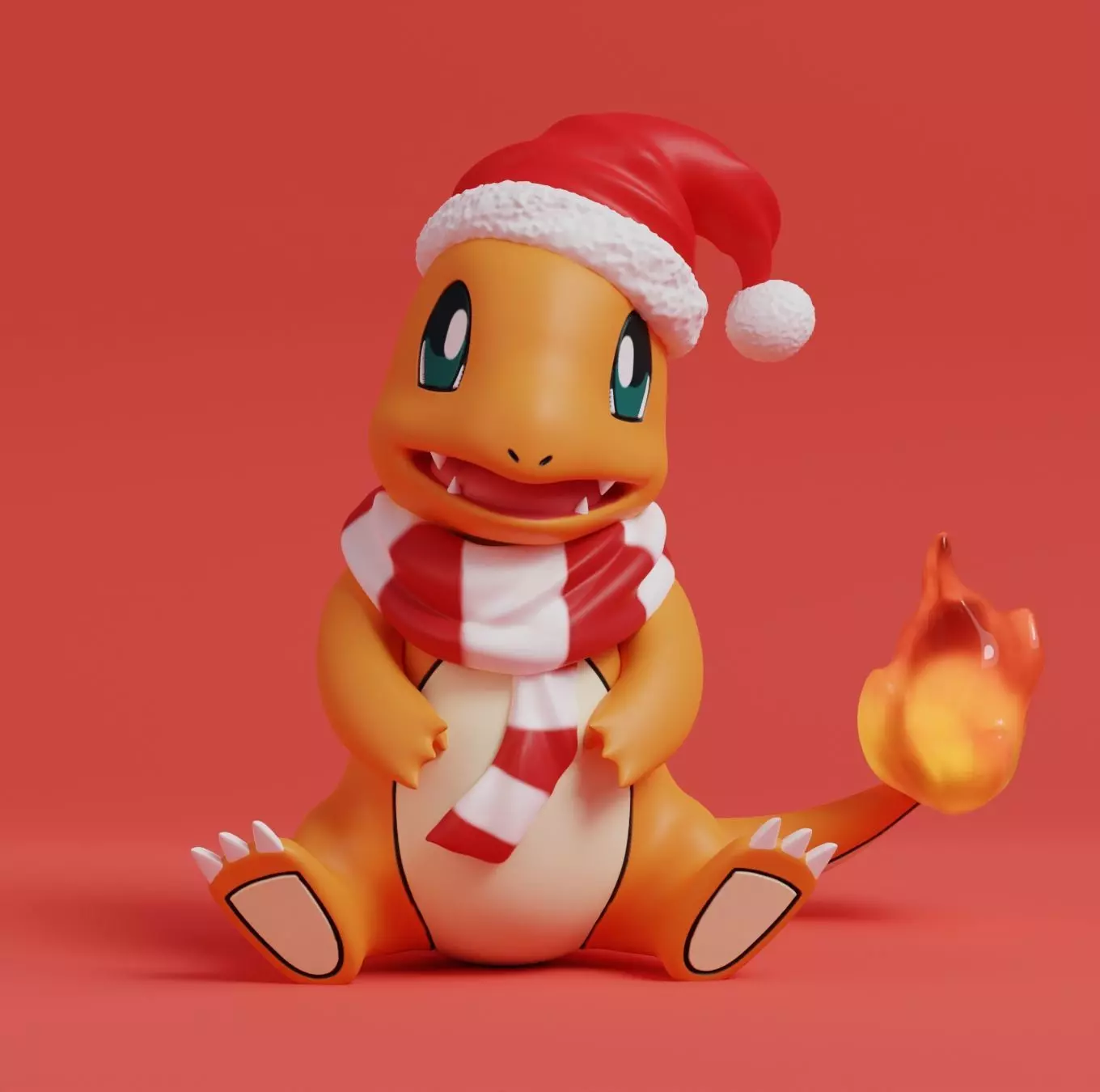 Pokemon - Christmas Charmander 3D print model_0