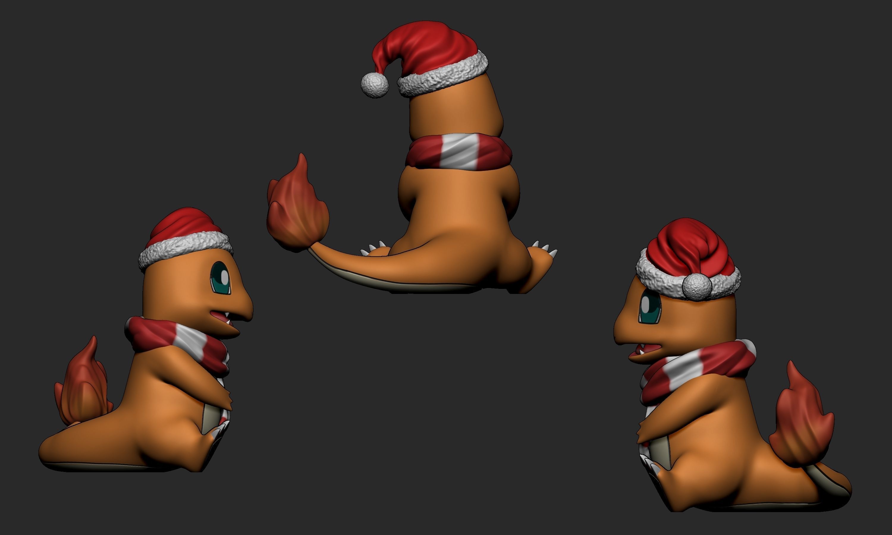 Pokemon - Christmas Charmander 3D print model_3