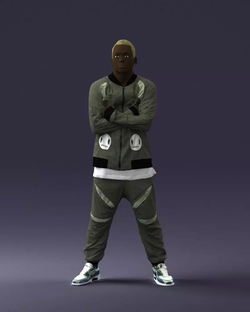 000695 Urban Black Male STL Miniature 3D print model