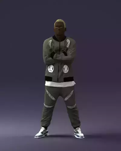 Dark-skinned man in a tracksuit 0349 3D Print Ready 3D print model
