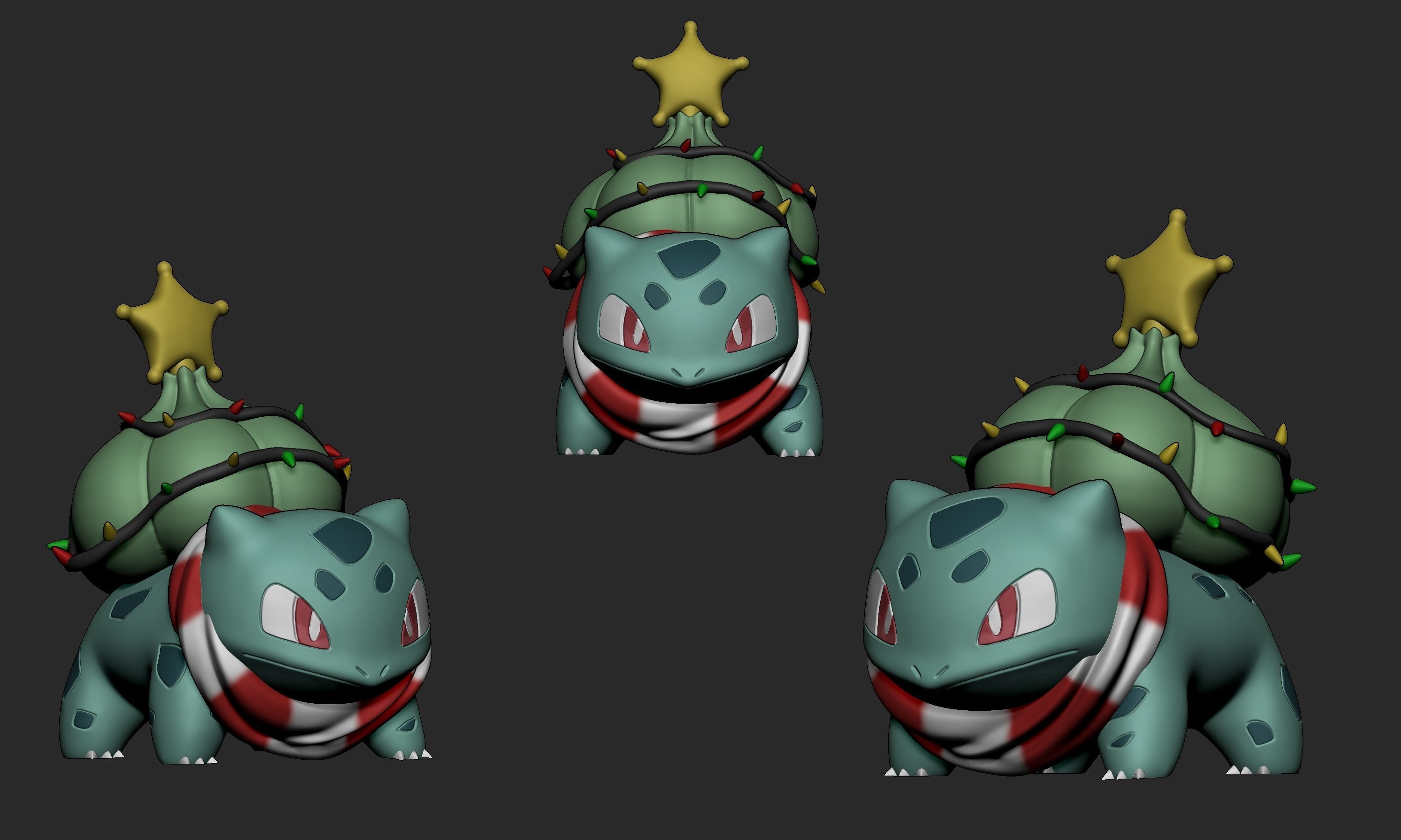 Pokemon - Christmas Bulbasaur 3D print model_2