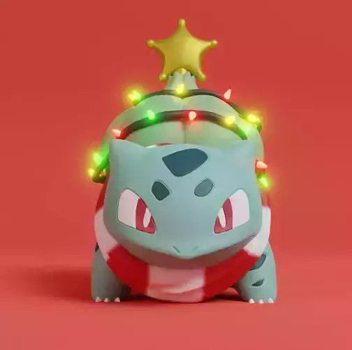 Pokemon - Christmas Bulbasaur 3D print model