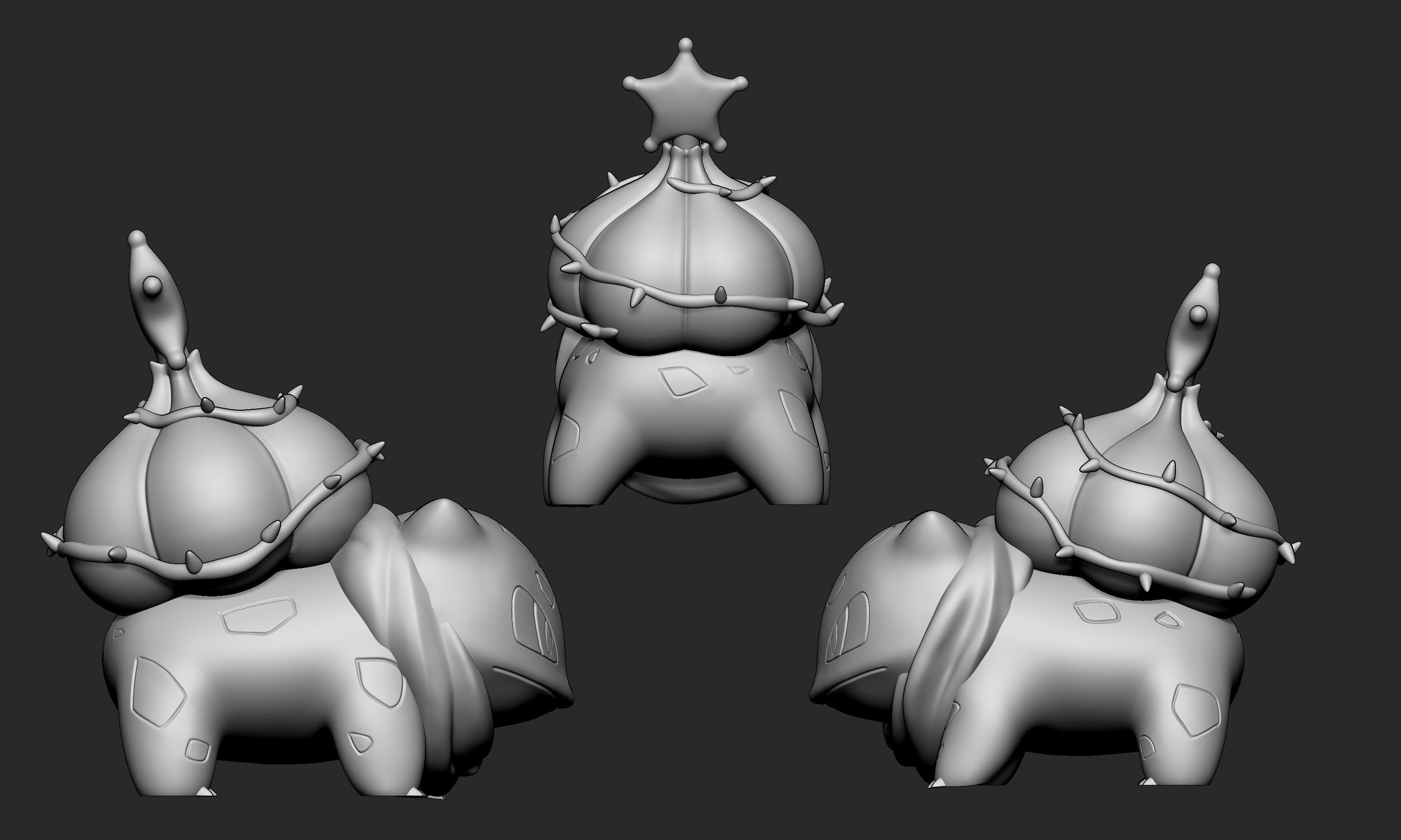 Pokemon - Christmas Bulbasaur 3D print model_6