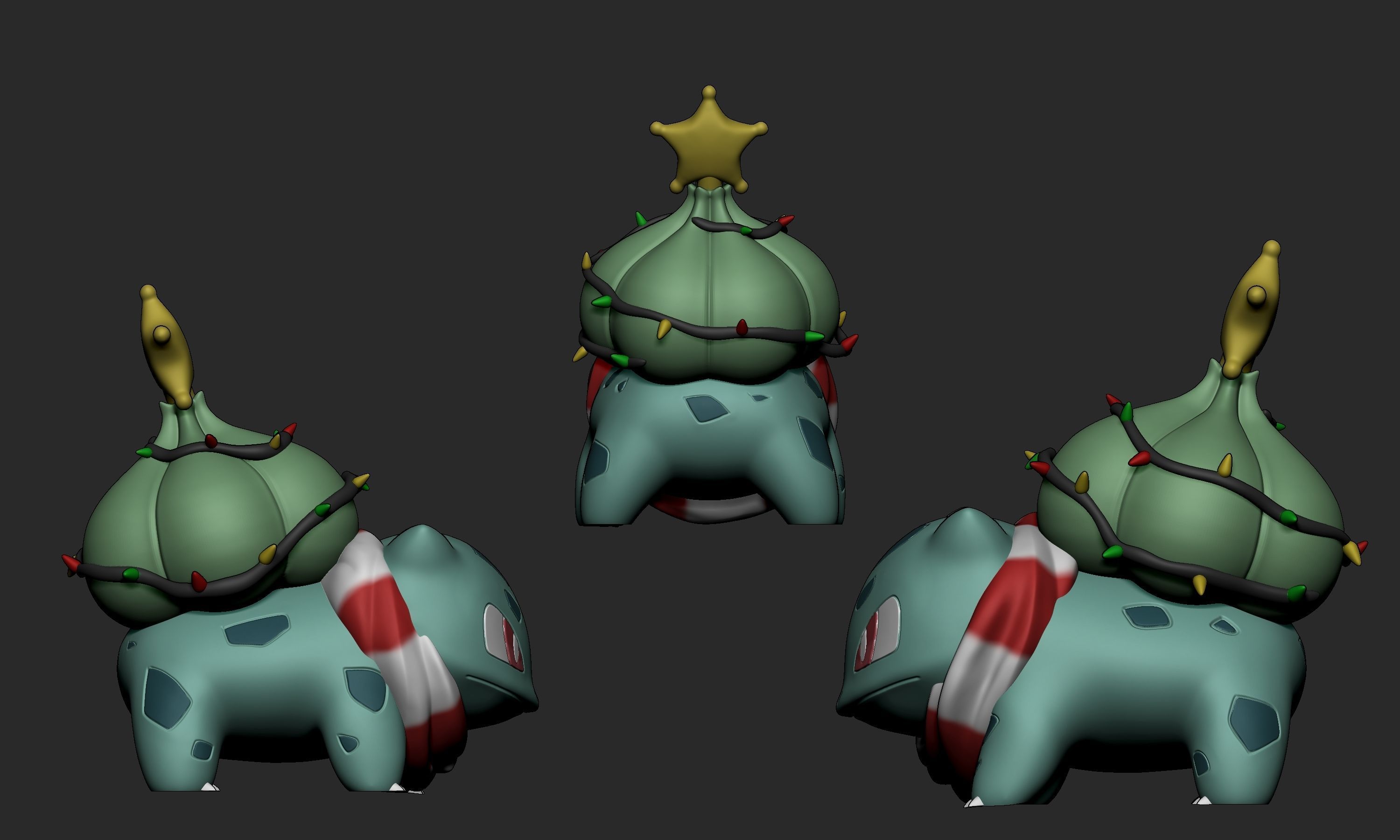 Pokemon - Christmas Bulbasaur 3D print model_3