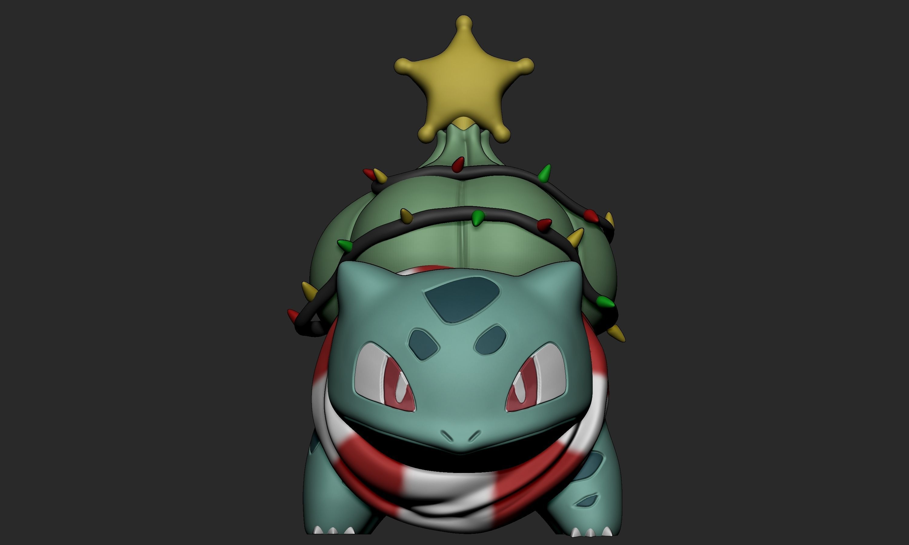 Pokemon - Christmas Bulbasaur 3D print model_1