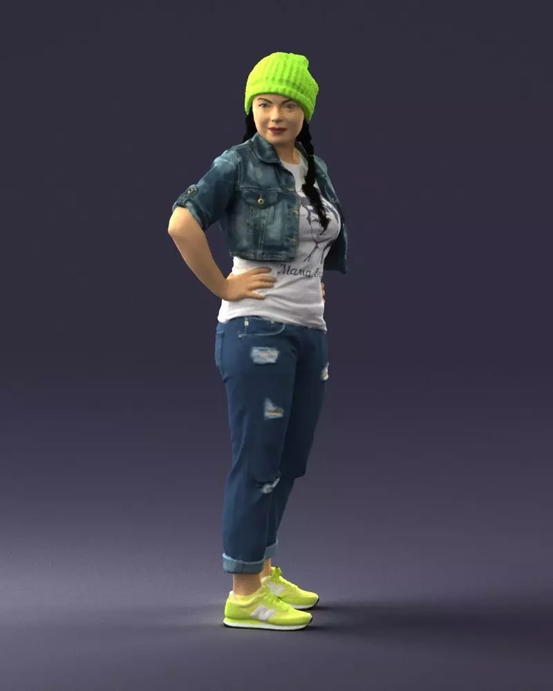 000699 Urban Denim Woman STL Miniature 3D print model