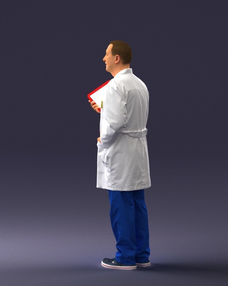 000187 Doctor in Lab Coat with Folder 1004 3dp 3D print model_24