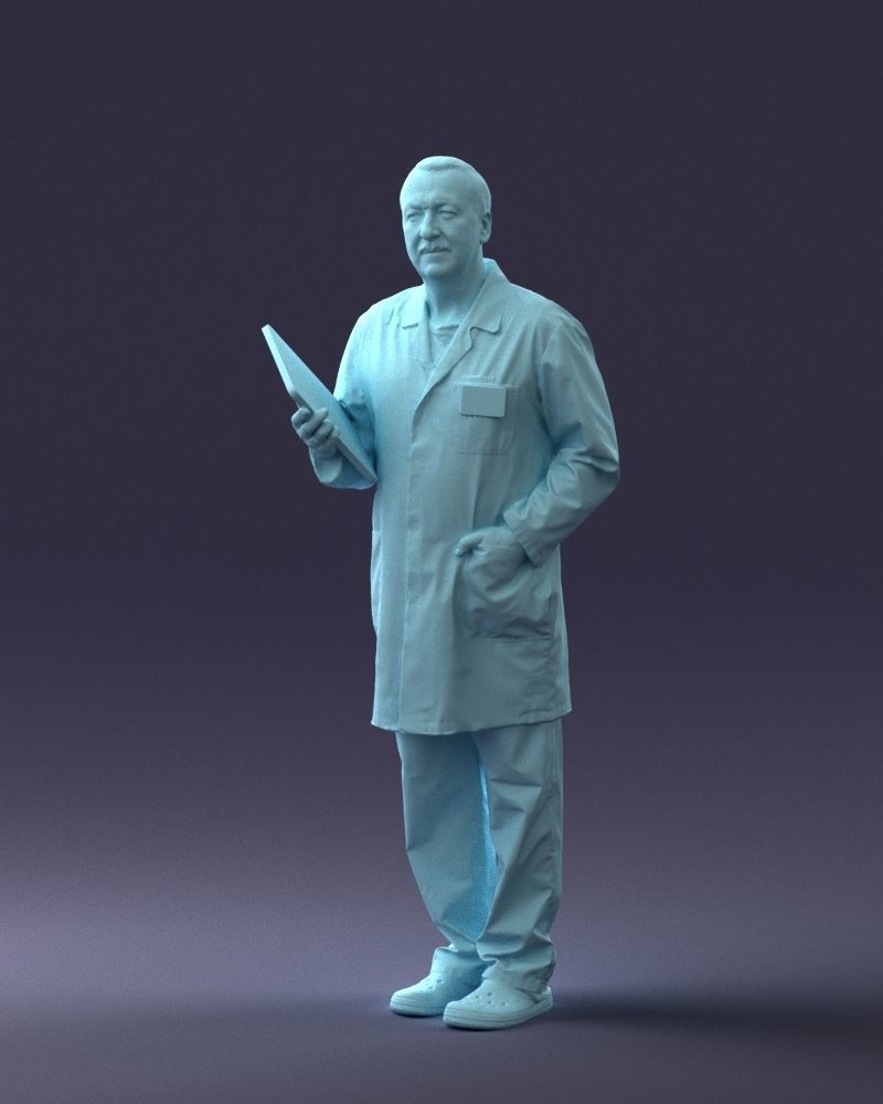 000187 Doctor in Lab Coat with Folder 1004 3dp 3D print model_34
