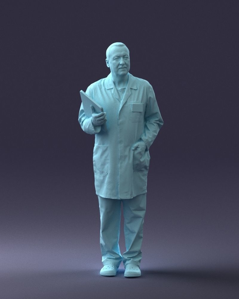 000187 Doctor in Lab Coat with Folder 1004 3dp 3D print model_7