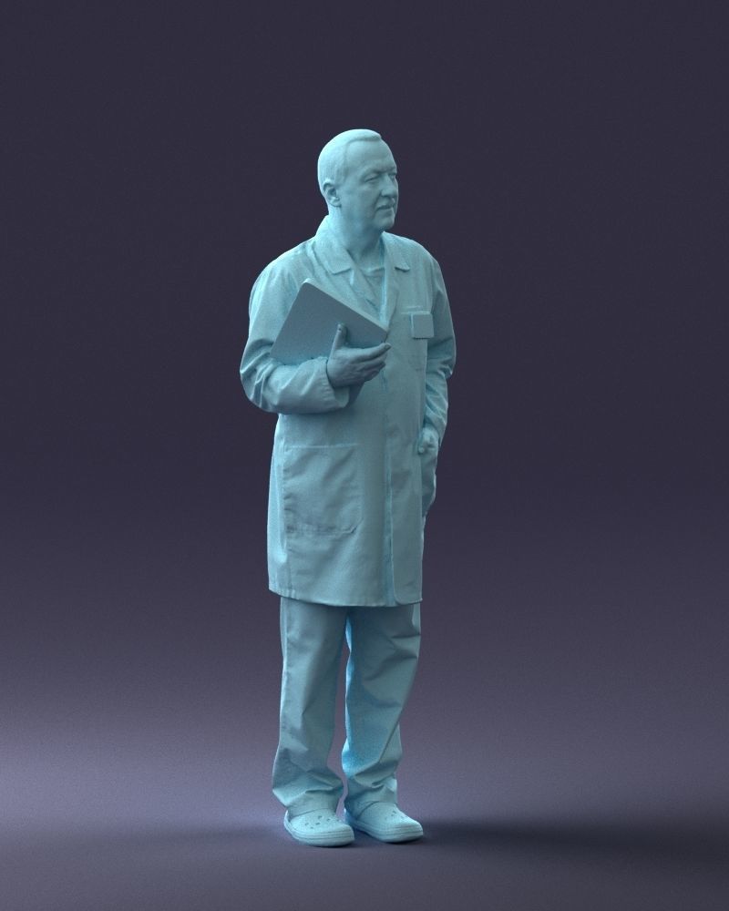 000187 Doctor in Lab Coat with Folder 1004 3dp 3D print model_10