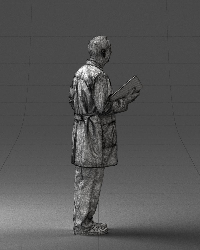 000187 Doctor in Lab Coat with Folder 1004 3dp 3D print model_17
