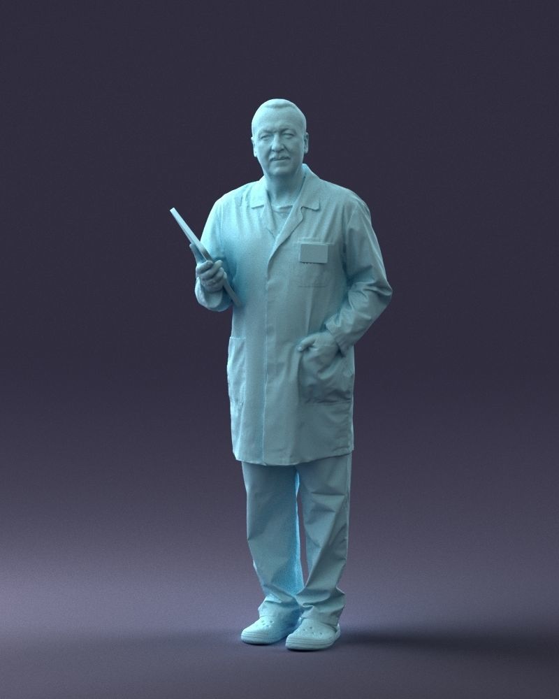 000187 Doctor in Lab Coat with Folder 1004 3dp 3D print model_4