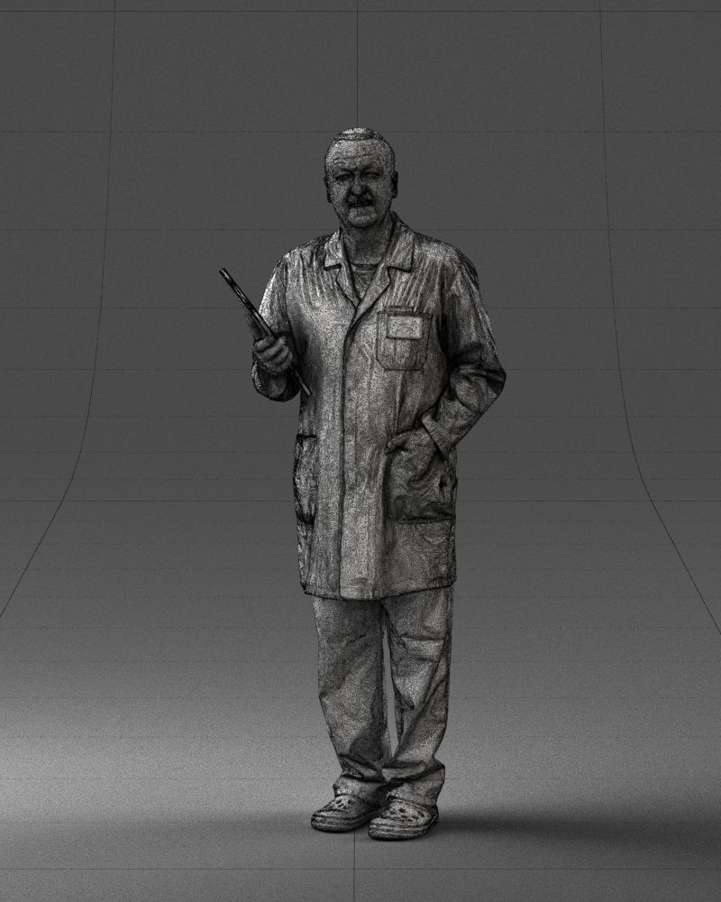 000187 Doctor in Lab Coat with Folder 1004 3dp 3D print model_5