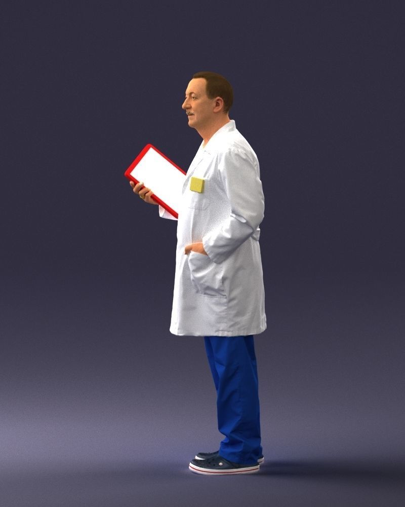 000187 Doctor in Lab Coat with Folder 1004 3dp 3D print model_27