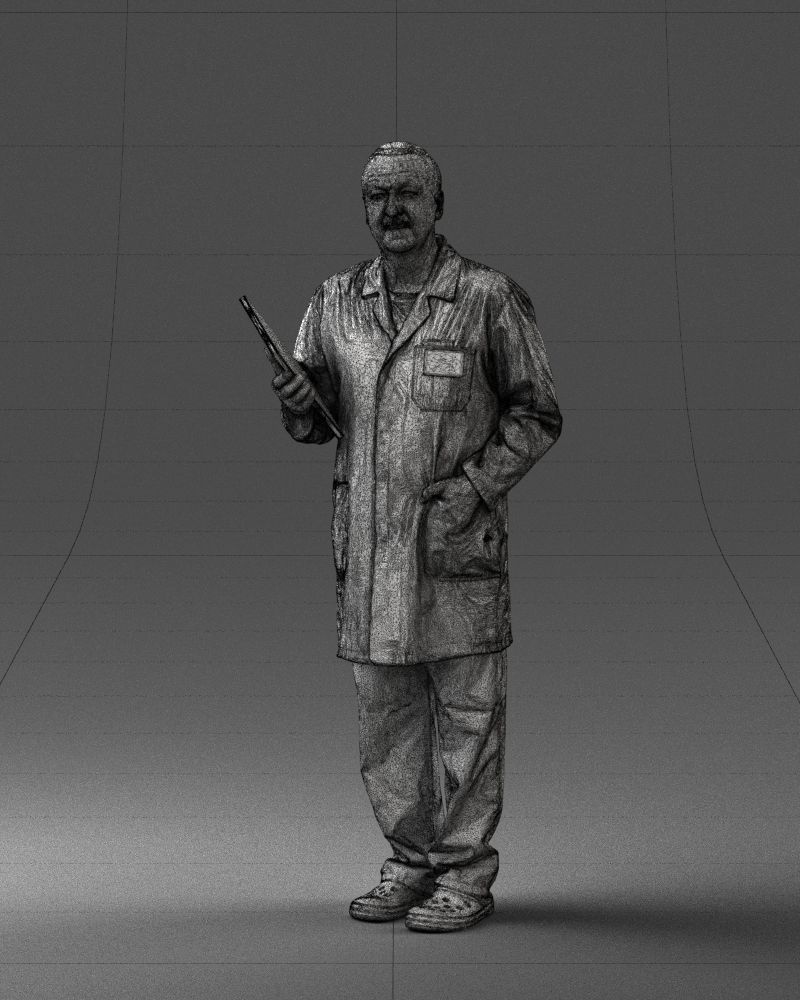 000187 Doctor in Lab Coat with Folder 1004 3dp 3D print model_38