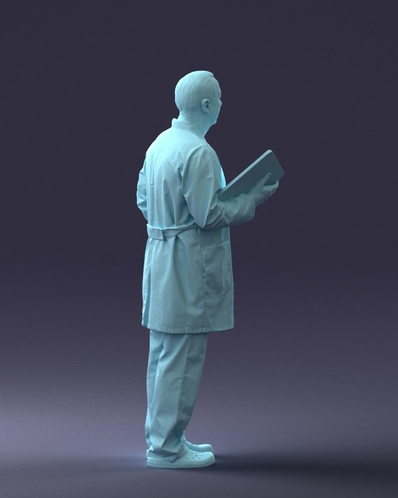 000187 Doctor in Lab Coat with Folder 1004 3dp 3D print model_16