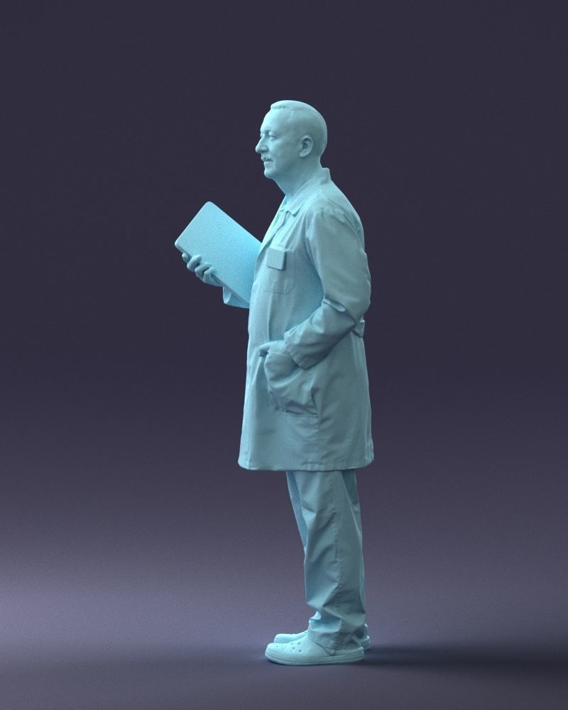000187 Doctor in Lab Coat with Folder 1004 3dp 3D print model_28