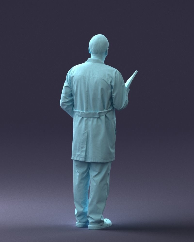 000187 Doctor in Lab Coat with Folder 1004 3dp 3D print model_19