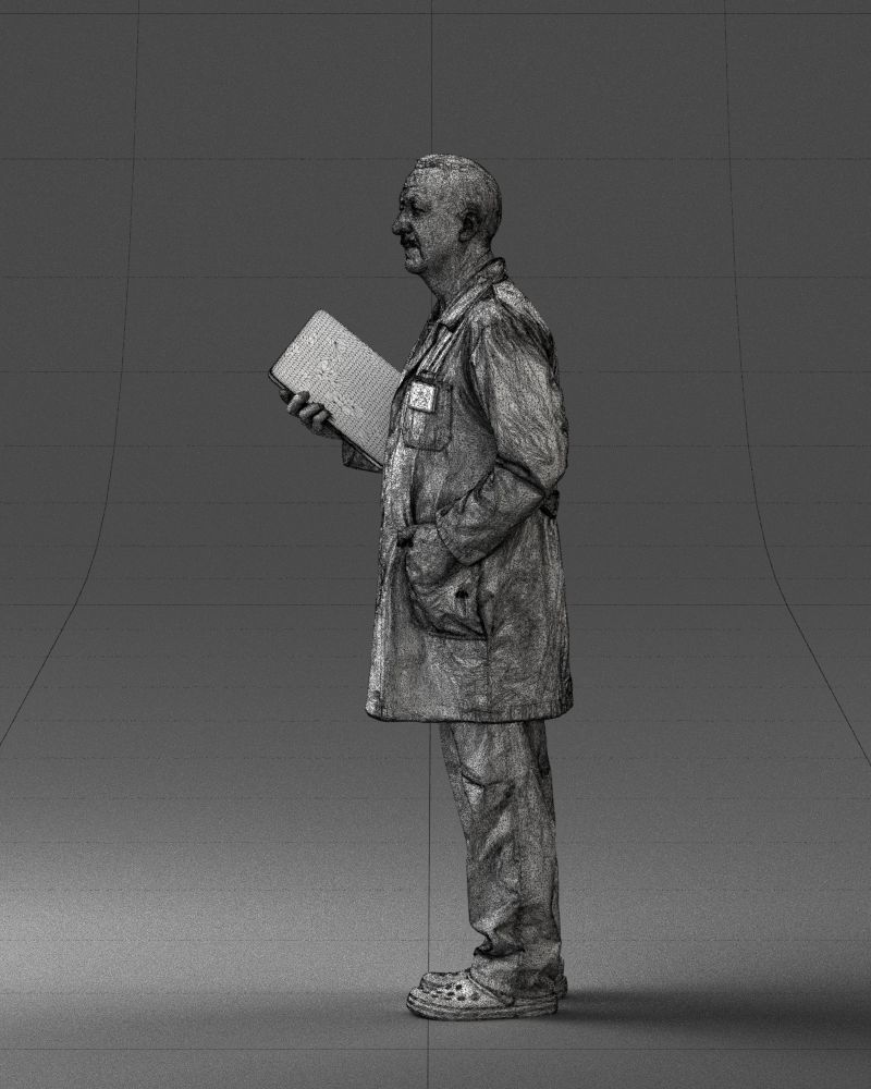 000187 Doctor in Lab Coat with Folder 1004 3dp 3D print model_29
