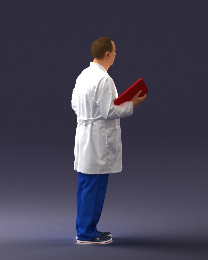000187 Doctor in Lab Coat with Folder 1004 3dp 3D print model_15