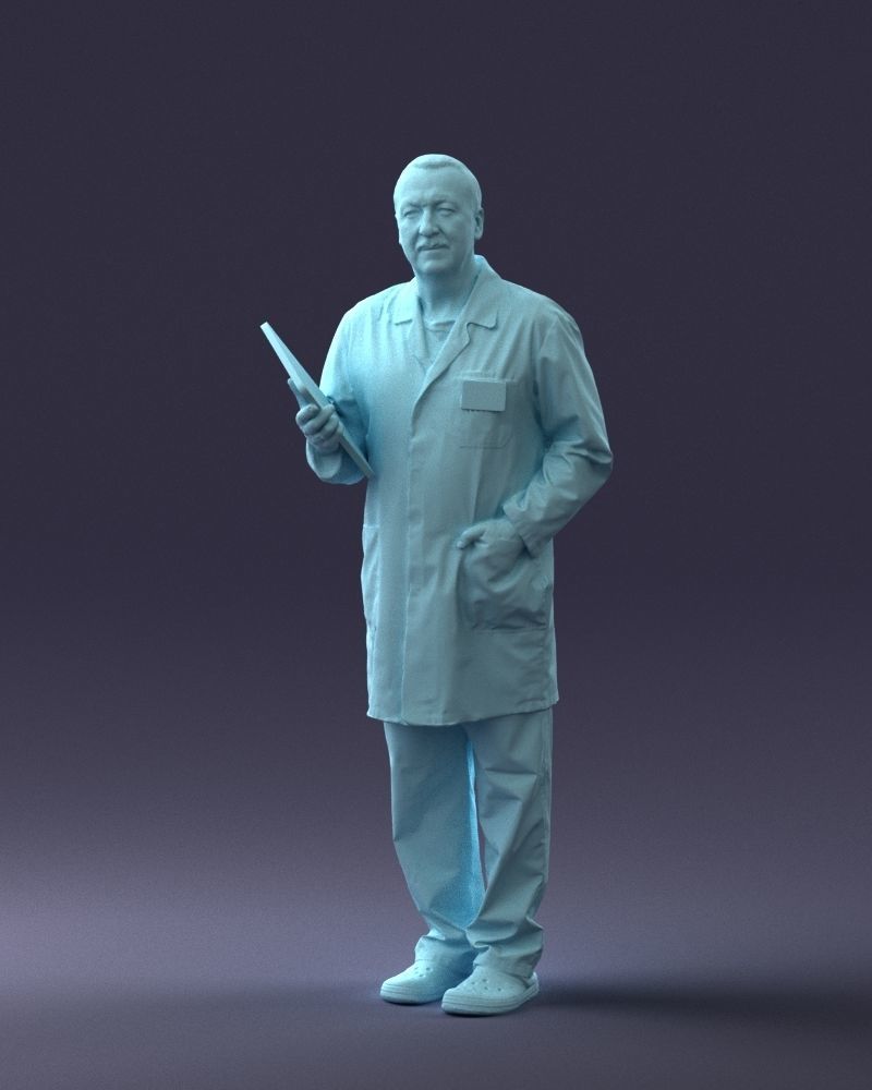 000187 Doctor in Lab Coat with Folder 1004 3dp 3D print model_37